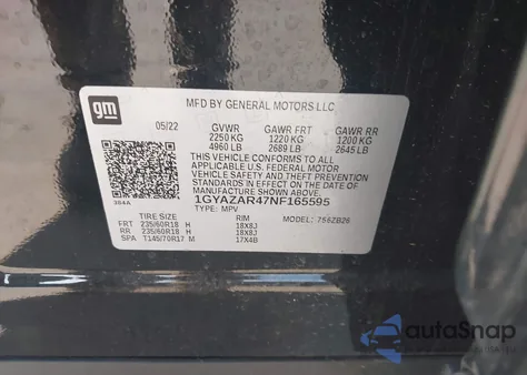 2022 Cadillac Xt4 Fwd Luxury z USA, uszkodzony, nr VIN 1GYAZAR47NF165595